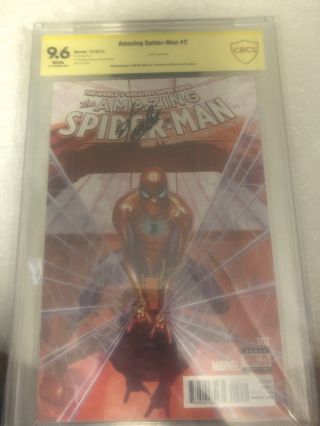 Spiderman 2 Cbcs 9.  6 Signed By Tom Holland And Stan Lee
