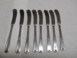 Set Of 8 Towle Candlelight Sterling Silver 5 7/8 " Flat Butter Spreaders No Mono