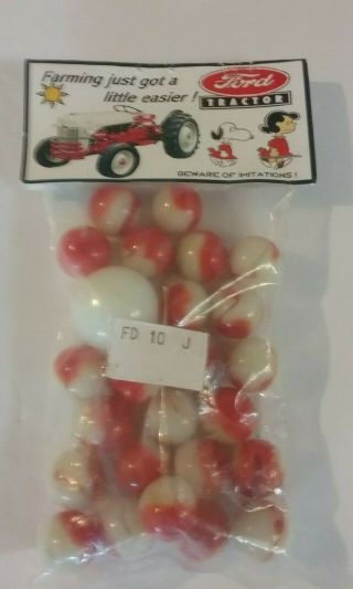 Vintage Peanuts Snoopy Bag Of Marbles Ford Tractor Header Beware Of Imitations
