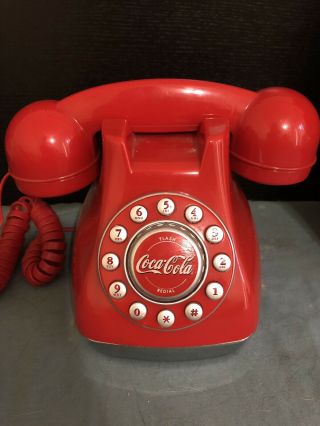 Coca - Cola Push Button Telephone.  Red.  Coke.  Phone.  Dome - From 2001