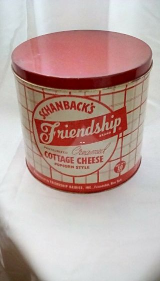 Vintage Friendship Cottage Cheese Can.