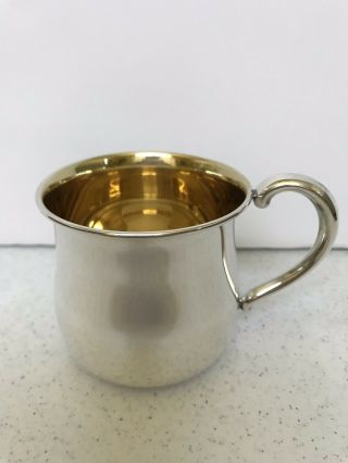 Gorham Sterling Silver Gold Wash Baby Cup 1944 Weighs 57 Grams,  Not Engraved
