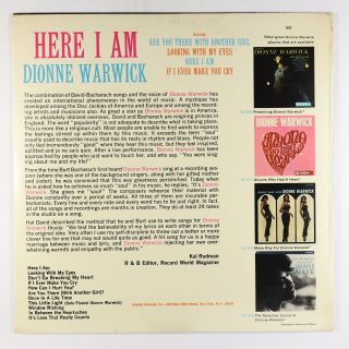 Dionne Warwick - Here I Am LP - Scepter 2