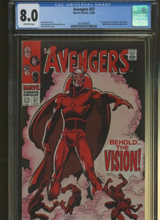 Avengers 57 Cgc 8.  0 | Marvel 1968 | 1st Silver Age Vision.