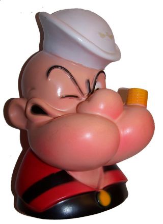 Vintage 1972 Popeye The Sailor Man Coin Bank by Play Pal Plastics Inc. 3