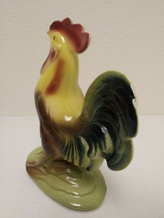 Unmarked Vintage Glazed Ceramic Rooster Chicken Figurine 7 