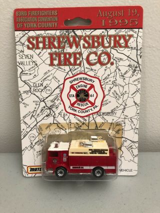 Vintage 1995 Shrewsbury Fire Co Matchbox Car Toy Truck York Pa Engine 1