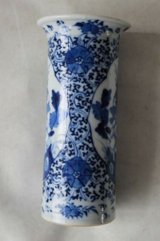 19th c century chinese porcelain vase signed marked blue white pottery antique 4