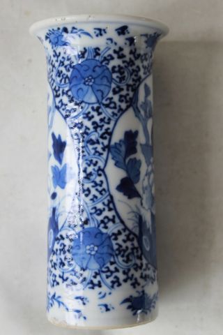 19th c century chinese porcelain vase signed marked blue white pottery antique 5