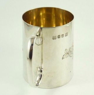 Small Sized Antique Scottish Sterling Silver Christening Mug - Glasgow 1909 3