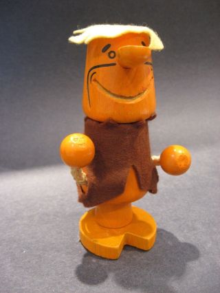 Vintage 1972 Lorenz Flintstone Cartoon Barney Rubble Toy Wood Figure W.  Germany