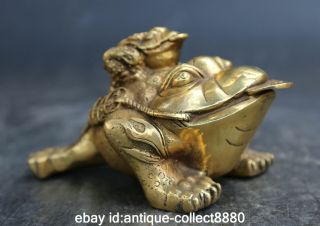 5.  5 " Chinese Bronze Lovable Animal Golden Toad Spittor Money Coin Wealth Statue