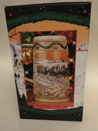 1996 Budweiser Holiday Stein Mug American Homestead 2