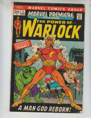 Marvel Premiere 1 Vg,  (4.  5) 4/72 Origin And First Warlock Gil Kane