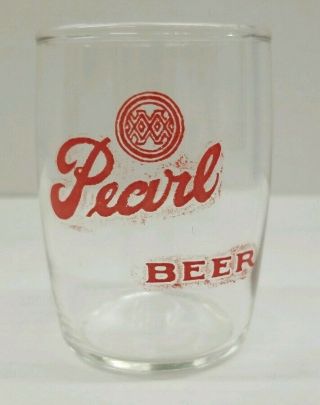 Vintage Pearl Beer Barrel Small Glass 3 " Smeared Transfer