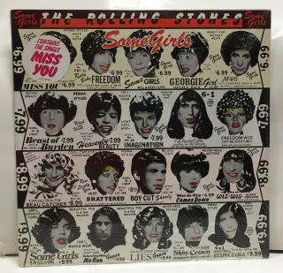 Rolling Stones Some Girls.  1978 Rock Lp Hype Sticker.  Orig Cover.  Coc 39108