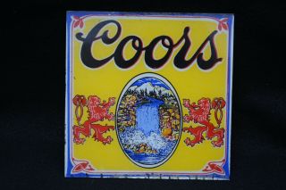Vintage Carnival Prize Coors Beer Sign 6 X 6 Reverse Printed On Glass