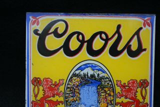 Vintage Carnival Prize Coors Beer Sign 6 x 6 Reverse Printed on Glass 3