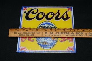 Vintage Carnival Prize Coors Beer Sign 6 x 6 Reverse Printed on Glass 5