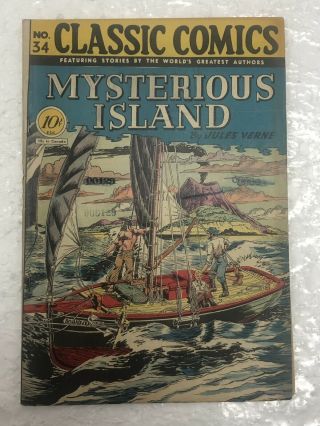 Classics Comics 34: (1947) : Mysterious Island Fair/good
