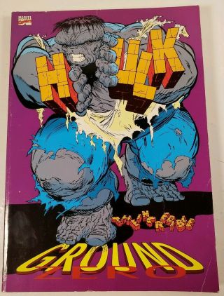 1991 Marvel Comics The Incredible Hulk Ground Zero Graphic Novel Paperback Book