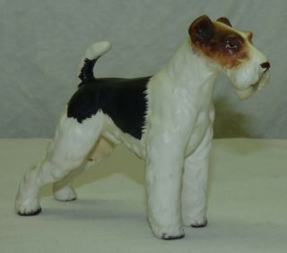 Vintage Esd Japan 5 " Wire Hair Fox Terrier Porcelain Dog Figurine Mid Century