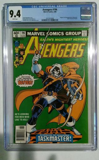 The Avengers 196 First Appearance Taskmaster 9.  4 Cgc Hot Book