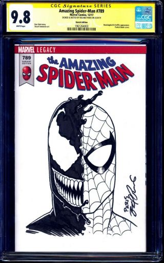 Spider - Man 789 Blank Cgc Ss 9.  8 Signed Venom Spider - Man Sketch Nm/mt