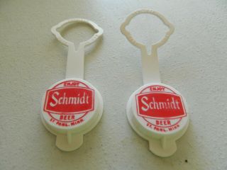 Schmidt Beer - St Paul Mn - 2 Reusable Plastic Bottle Caps - Old Stock