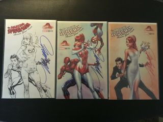 Spider - Man Renew Your Vows 1 Variant Set All Signed By J Scott Campbell