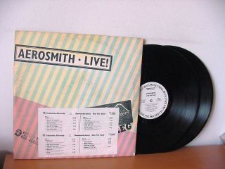 Aerosmith " Live Bootleg " White Label Promo Double Lp 1978 (columbia Pc2 355564)