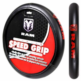 1 Piece Black Red Logo Premium Speed Grip Steering Wheel Cover For Dodge Ram