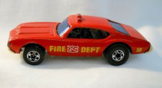 Vintage Hot Wheels 1969 Red Oldsmobile Cutlass Chief Fire Dept Mattel Vg - Nm