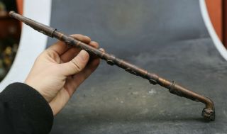 Chinese Bronze Dragon Old - fashioned Smoke Rod Tobacco Pipe Smoking Paraphernalia 2