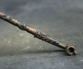 Chinese Bronze Dragon Old - fashioned Smoke Rod Tobacco Pipe Smoking Paraphernalia 6