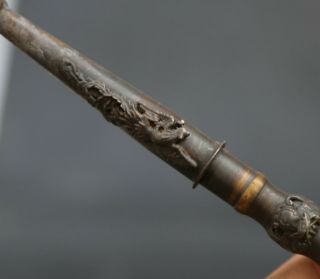 Chinese Bronze Dragon Old - fashioned Smoke Rod Tobacco Pipe Smoking Paraphernalia 7