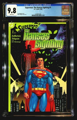 Superman: The Kansas Sighting 1 Cgc 9.  8 Dematteis,  Tolagson,  Prestige Format