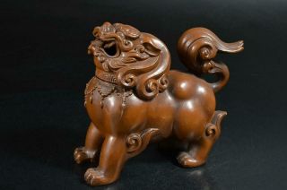 T1014: Japan Casting Copper Lion - Shaped Ornaments Object Art Work Tea Ceremony
