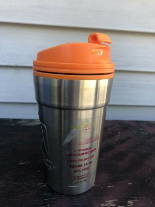 Dunkin ' Donuts 2012 Stainless Steel Travel Tumbler Cup Mug with 3D Logos EUC 2
