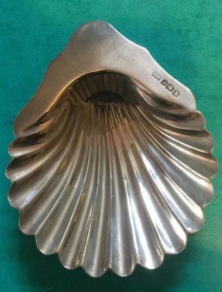 Victorian Heavy Solid Silver Shell Shaped Butter Dish.  Shf’1898.  76 Grms.  A833.