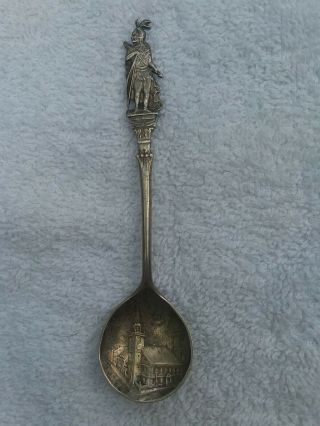 Bigelow Kennard & Co Sterling Silver Round Souvenir Spoon Boston Tea Party