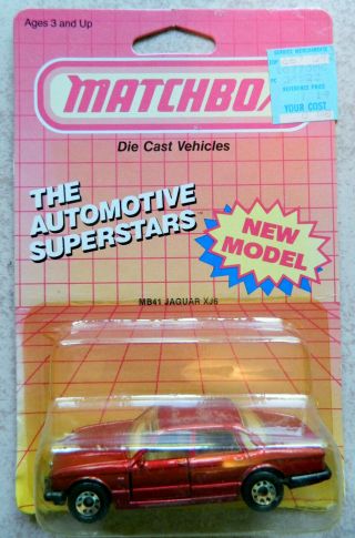 Vintage 1980s Matchbox Hot Wheels Diecast Toy Car Jaguar Xj6 In Package