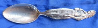 Ml - 0003.  Sterling Silver Souvenir Spoon.  Full Figure Indian Maid – Pocahontas