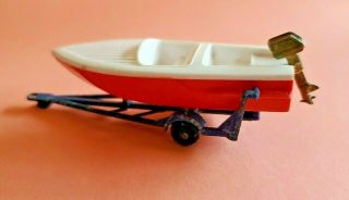Vintage,  Lesney,  Matchbox,  No.  48,  Speed Boat And Boat Trailer