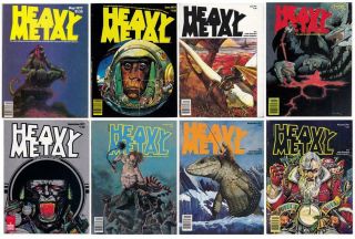 1977 Heavy Metal 8 Magazines Moebius Corben Spielberg Sturgeon Robert E Howard