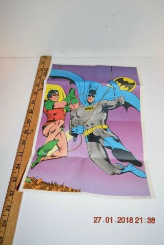 Vintage 1970 ' s Batman & Robin Poster Rare DC Comics 2