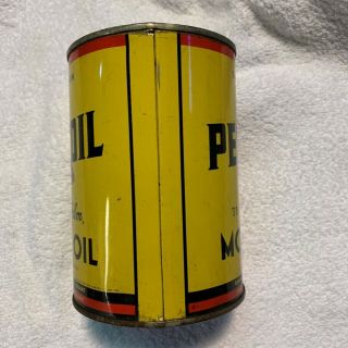 Pennzoil One Quart Steel Can,  Top Neatly Removed,  The Tough Film Oil 3