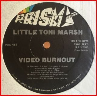 Electro Boogie 12 " Little Toni Marsh - Video Burnout Prism - Rare 