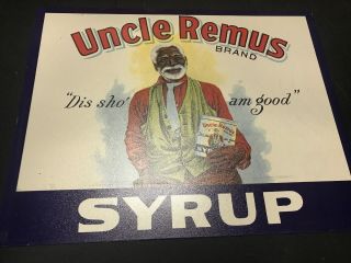 Uncle Remus Brand Syrup Dis Sho Am Good Black Americana Tin Metal Sign
