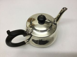 English Solid Sterling Silver Bachelors Teapot Birmingham 1915 Simple & Stylish